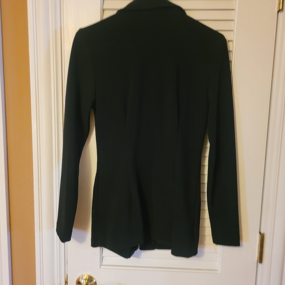 Black Fitted Long Sleeve Zipper Top/jacket